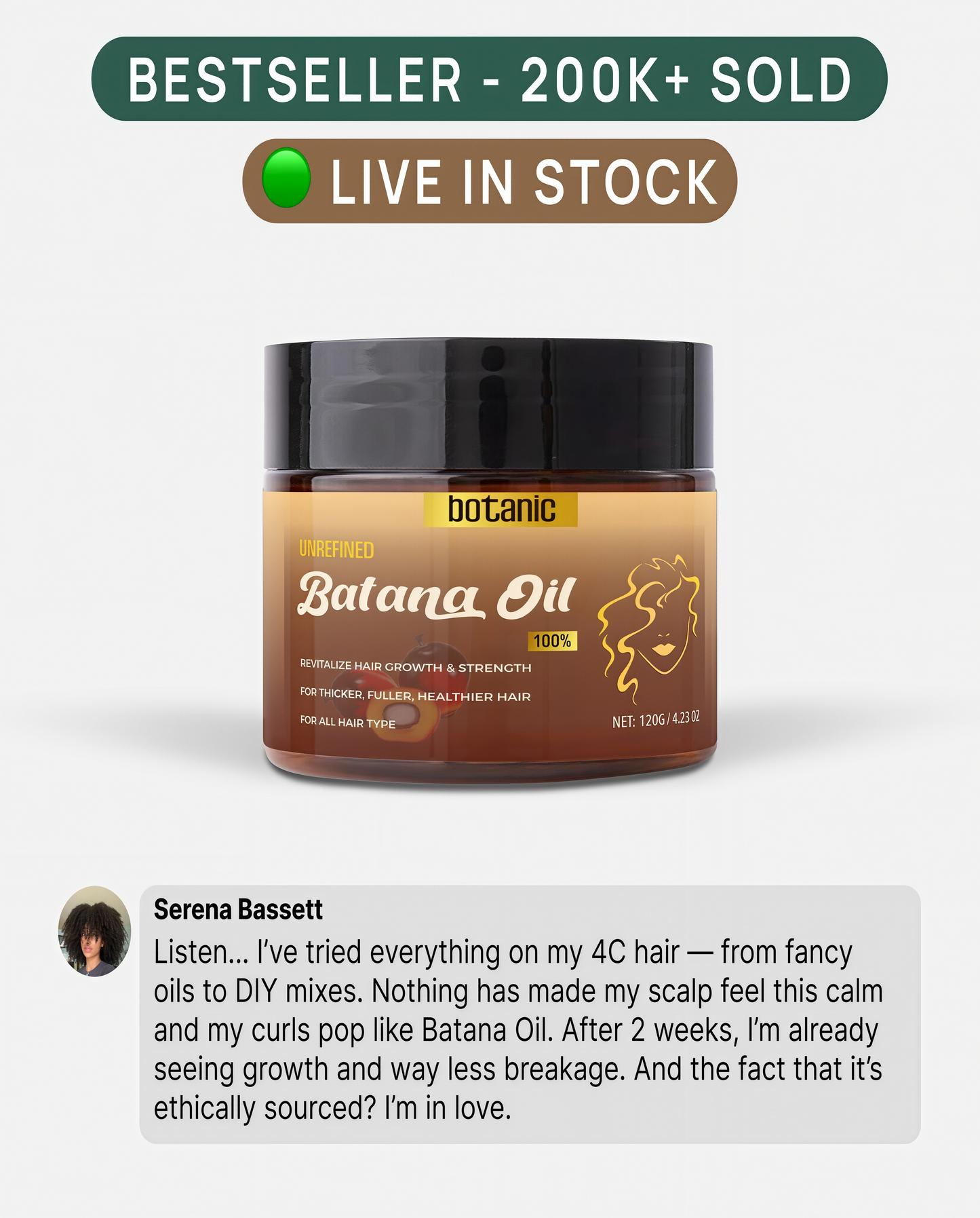 Batana Oil for Hair Growth, Botana Oil Hair Growth, 100% Honduras from Honduras, Raw Batana Paste Hair Mask, Prevents Hair Loss, Enhances Thickness for All Hair (1pcs)